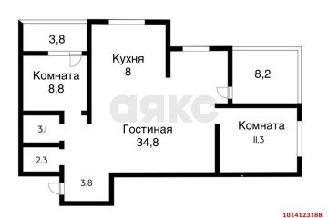 Фото №4: 3-комнатная квартира 72 м² - Краснодар, мкр. Любимово, 11/1