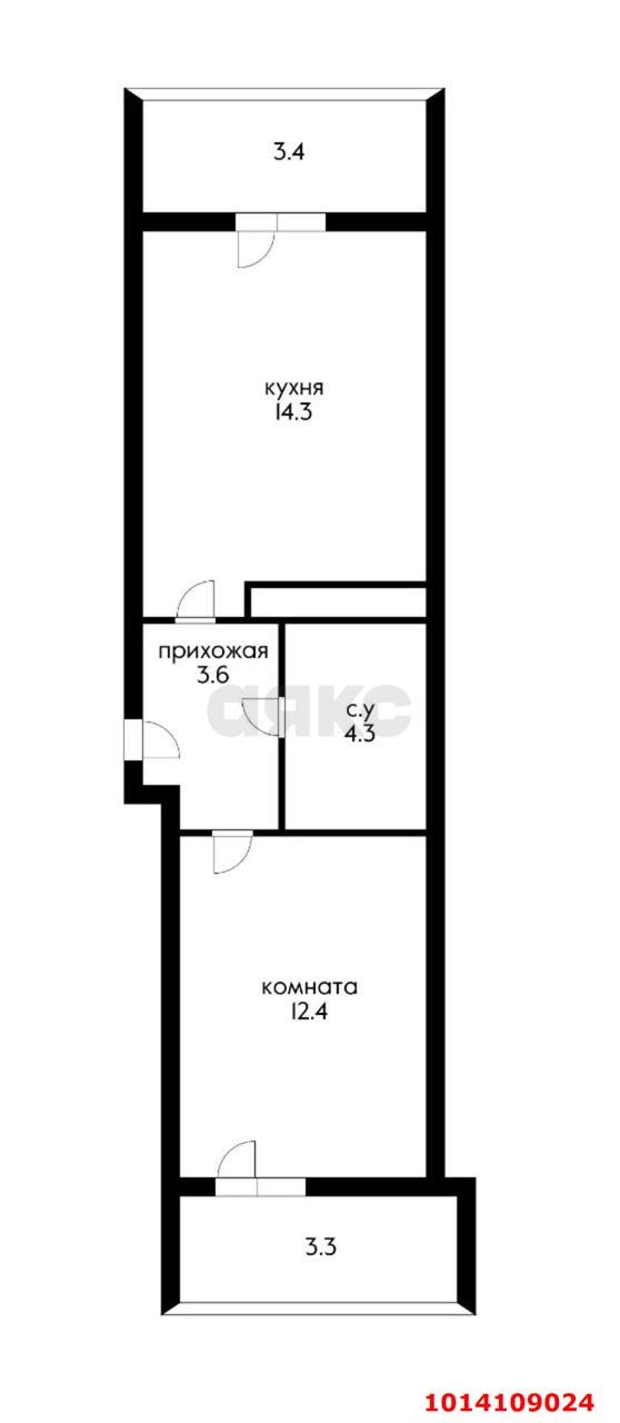 Фото №11: 1-комнатная квартира 40 м² - Краснодар, жилой комплекс Айвазовский, ул. Старокубанская, 123А