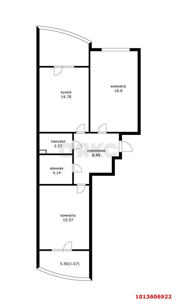 Фото №2: 2-комнатная квартира 77 м² - Краснодар, Солнечный, ул. Казбекская, 17