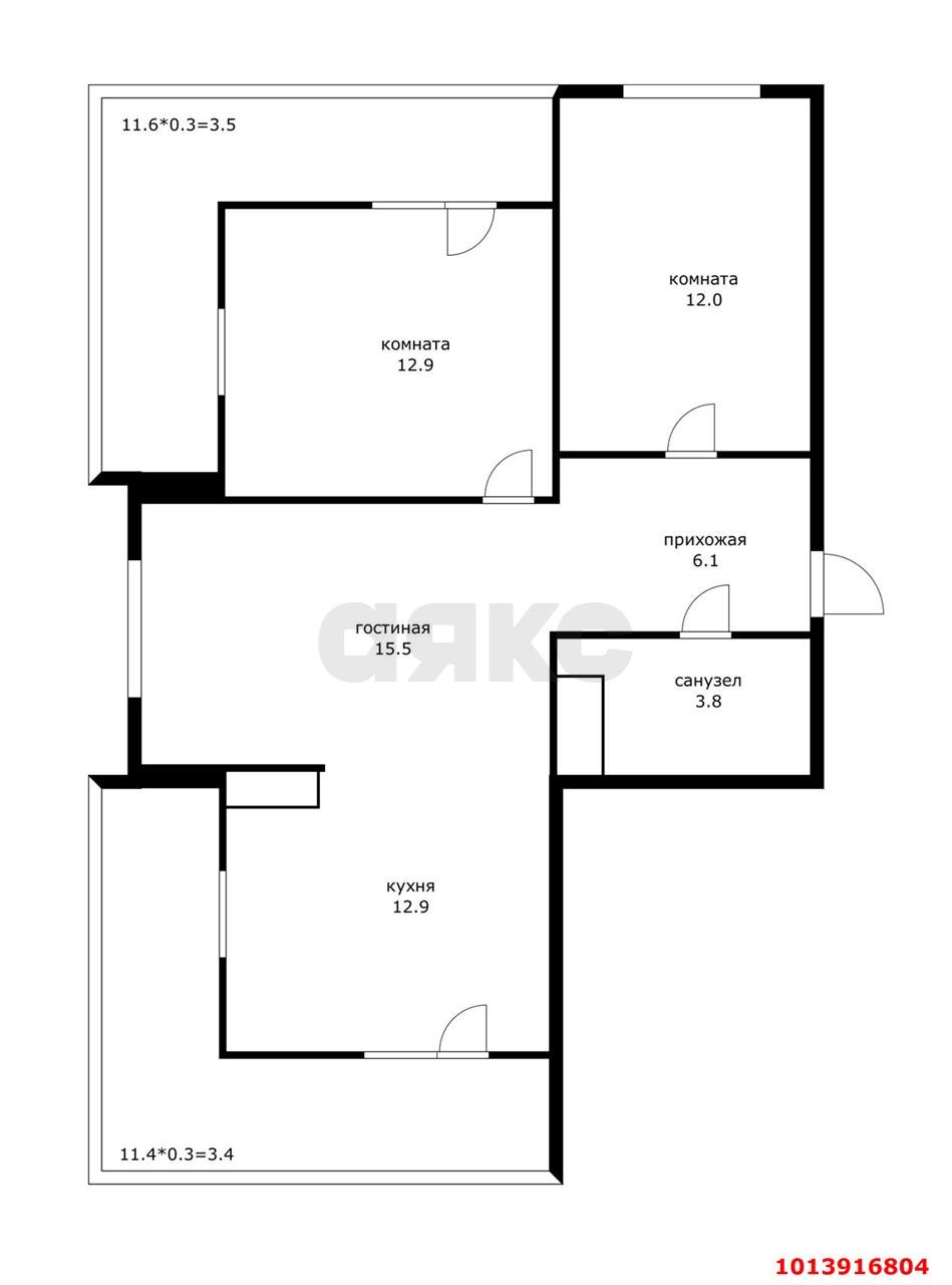 Фото №20: 3-комнатная квартира 70 м² - Краснодар, жилой комплекс Грани, ул. Западный Обход, 45