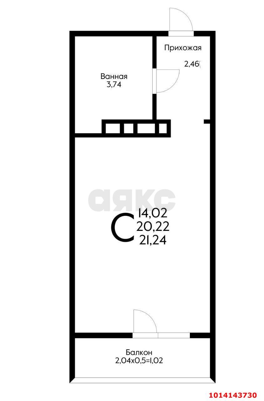 Фото №17: 1-комнатная квартира 20 м² - Краснодарский, жилой комплекс Параллели, 66к1