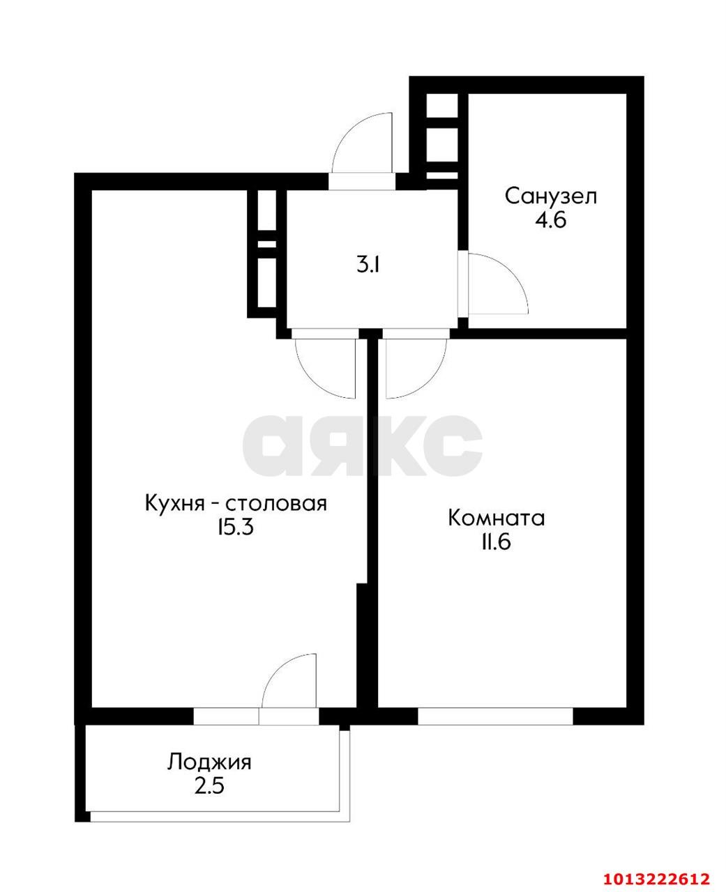 Фото №13: 1-комнатная квартира 36 м² - Краснодар, жилой комплекс Дыхание, ул. Лётчика Позднякова, 2к16