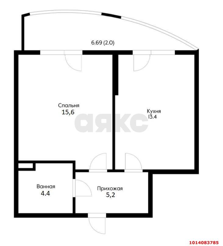 Фото №5: 1-комнатная квартира 45 м² - Краснодар, имени Петра Метальникова, ул. Тополиная, 40/1