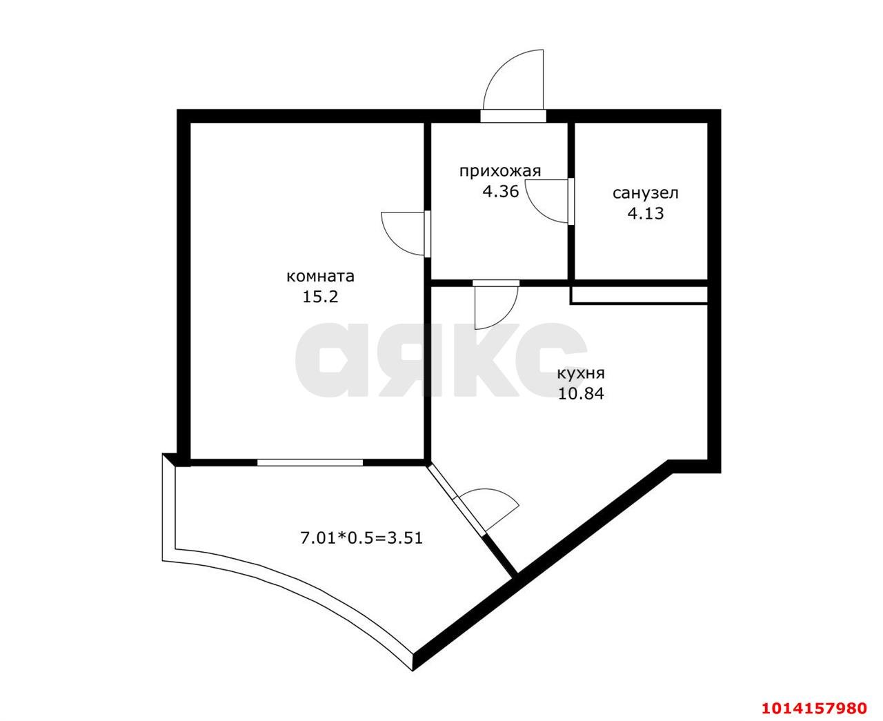 Фото №13: 1-комнатная квартира 41 м² - Краснодар, 2-й квартал, ул. имени Героя Георгия Бочарникова, 3