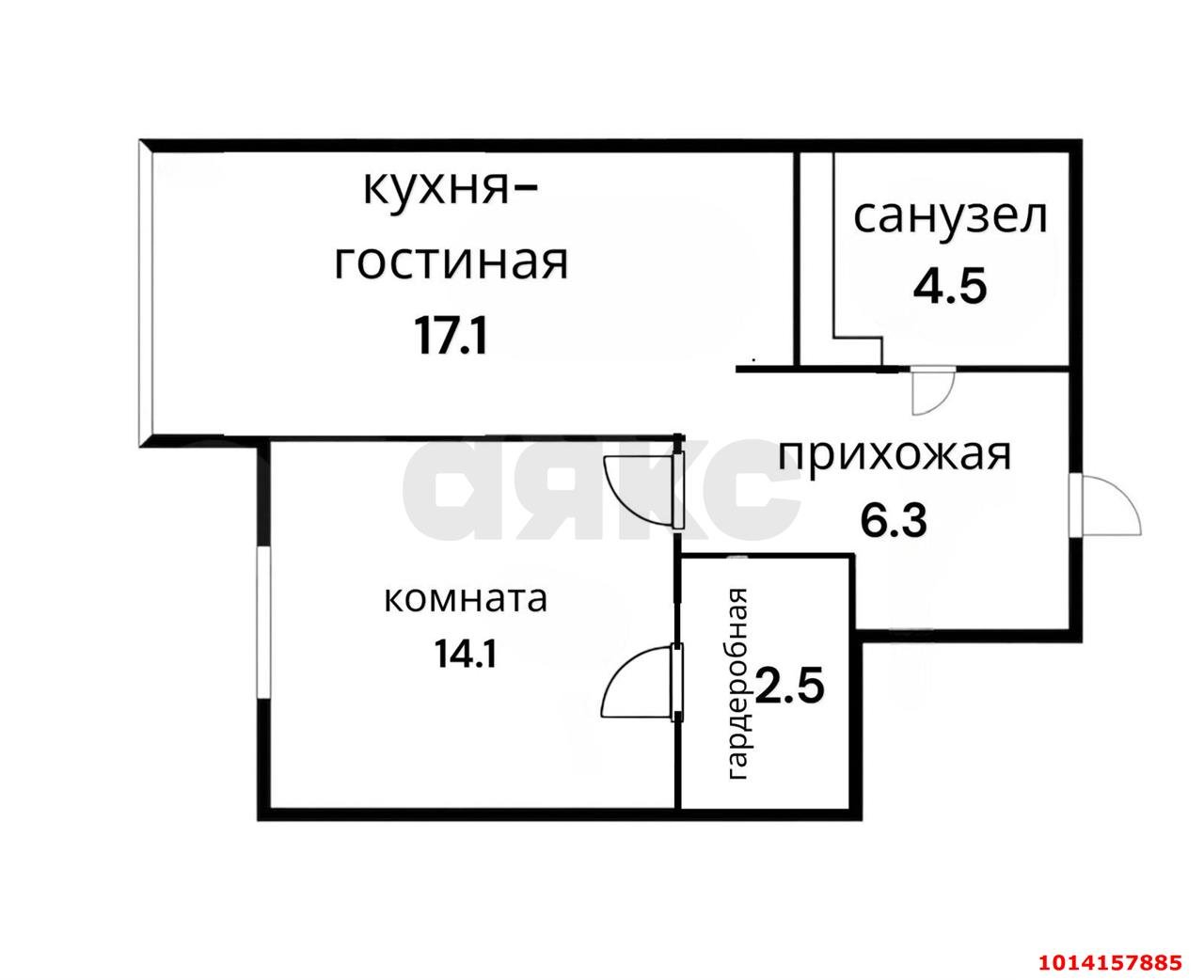 Фото №10: 1-комнатная квартира 45 м² - Краснодар, жилой комплекс Квартет, ул. имени Снесарева, 10