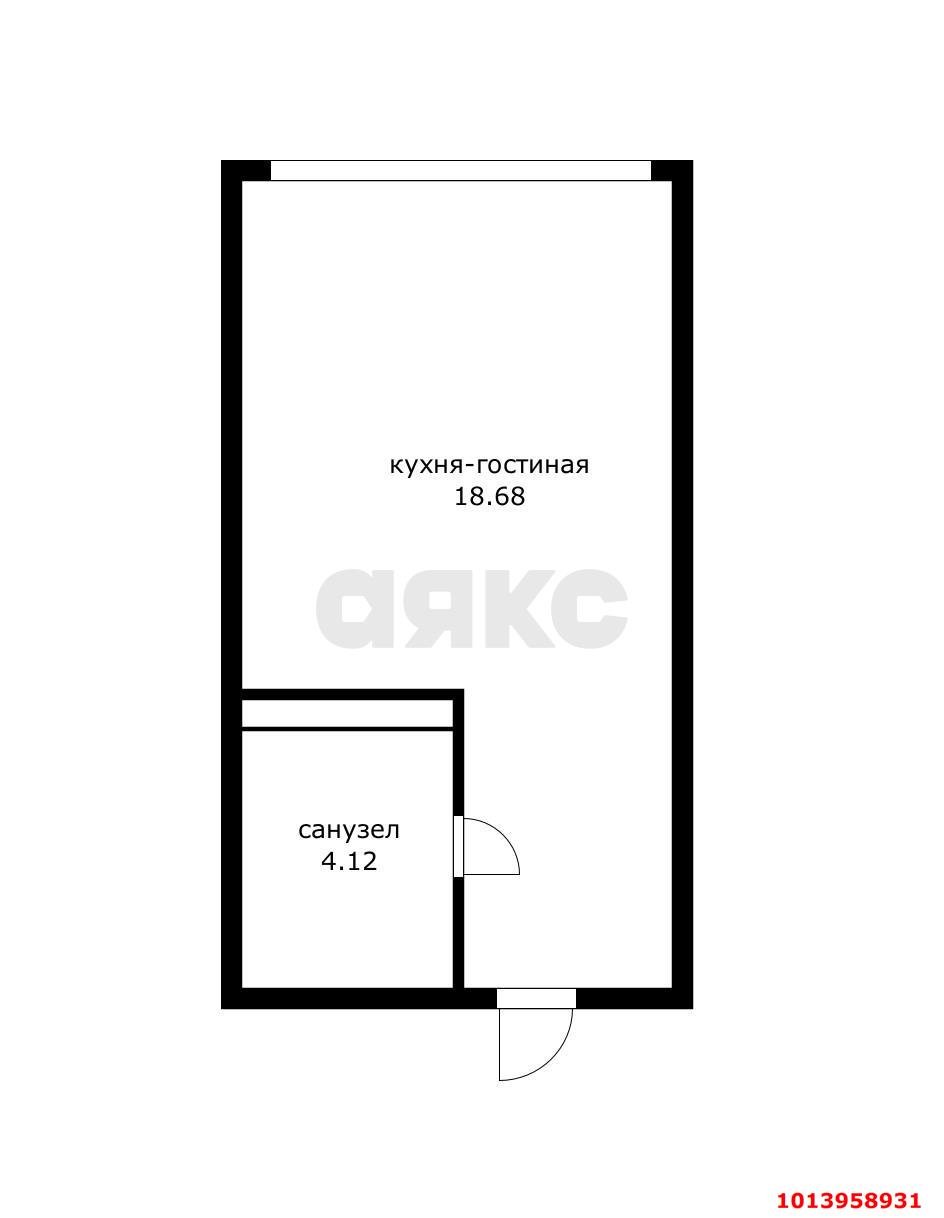 Фото №2: Студия 22 м² - Краснодар, Черёмушки, ул. Обрывная, 132