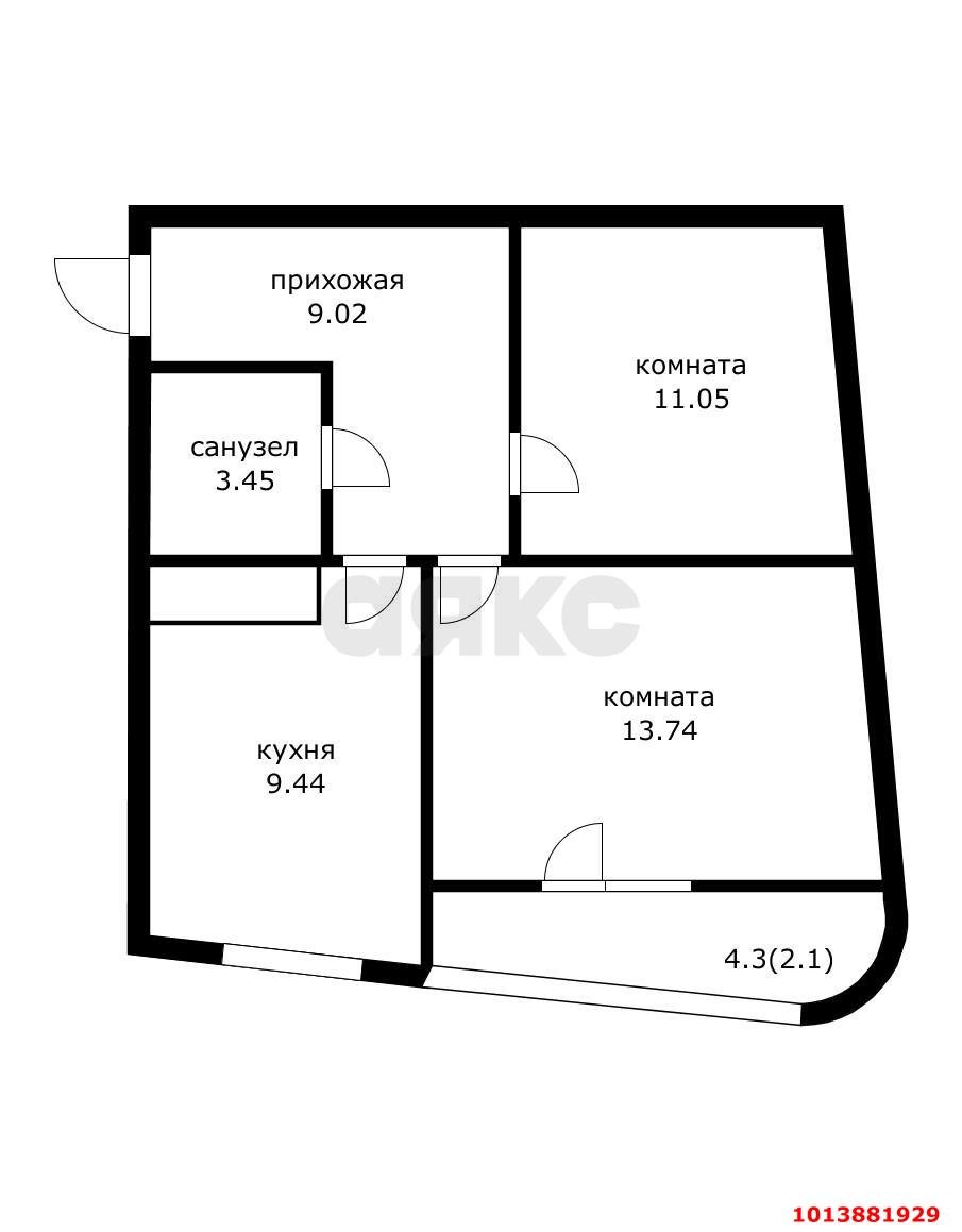 Фото №5: 2-комнатная квартира 48 м² - Берёзовый, жилой комплекс Огурцы, ул. Целиноградская, 2И