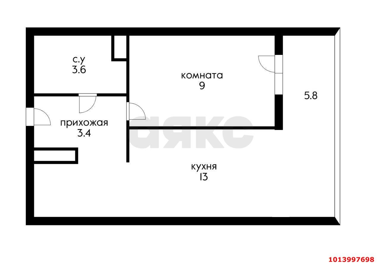 Фото №8: 1-комнатная квартира 33 м² - Краснодар, жилой комплекс Самолёт-3, ул. Ивана Беличенко, 83