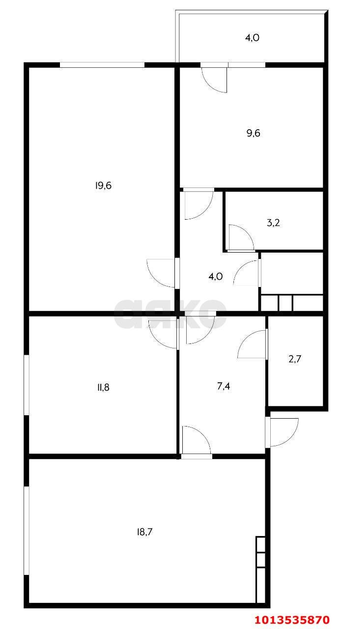 Фото №9: 3-комнатная квартира 79 м² - Краснодар, Восточно-Кругликовский, ул. Черкасская, 58