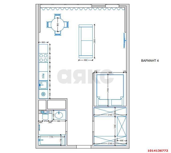 Фото №3: 1-комнатная квартира 49 м² - Краснодар, жилой комплекс Элегант, ул. Старокубанская, 131/1