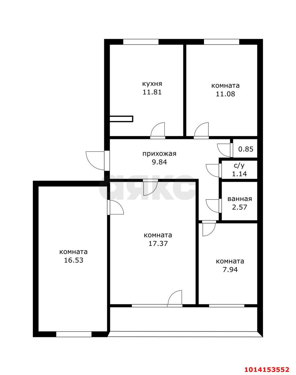 Фото №10: 4-комнатная квартира 82 м² - Белозёрный, Прикубанский внутригородской округ, ул. Ипподромовская, 22