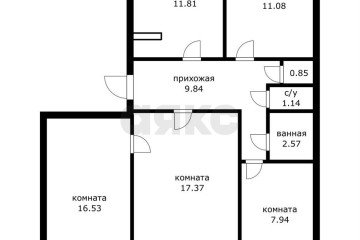 Фото №2: 4-комнатная квартира 82 м² - Белозёрный, мкр. Прикубанский внутригородской округ, 20