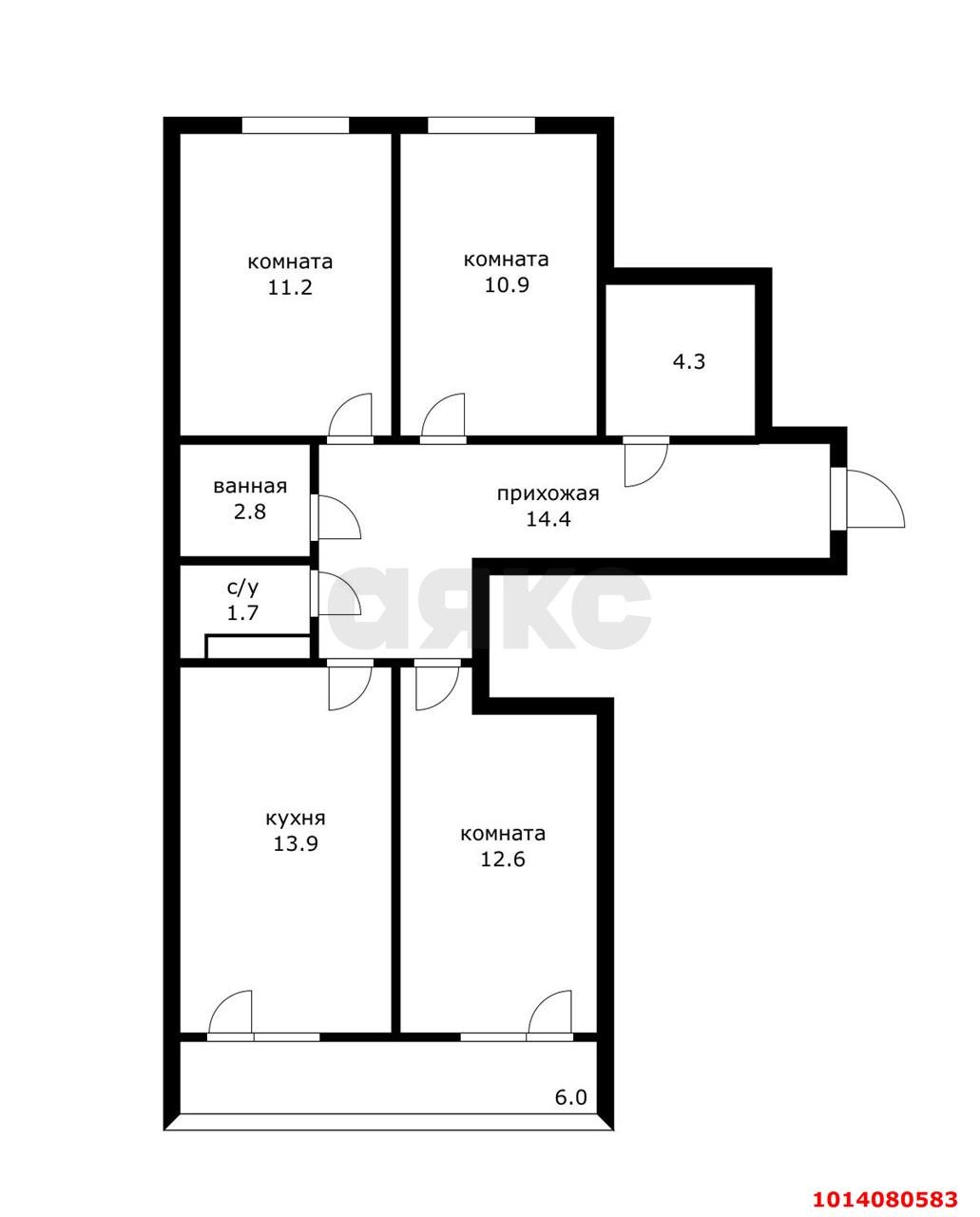 Фото №15: 3-комнатная квартира 76 м² - Краснодар, жилой комплекс Самолёт-4, ул. Константина Гондаря, 99