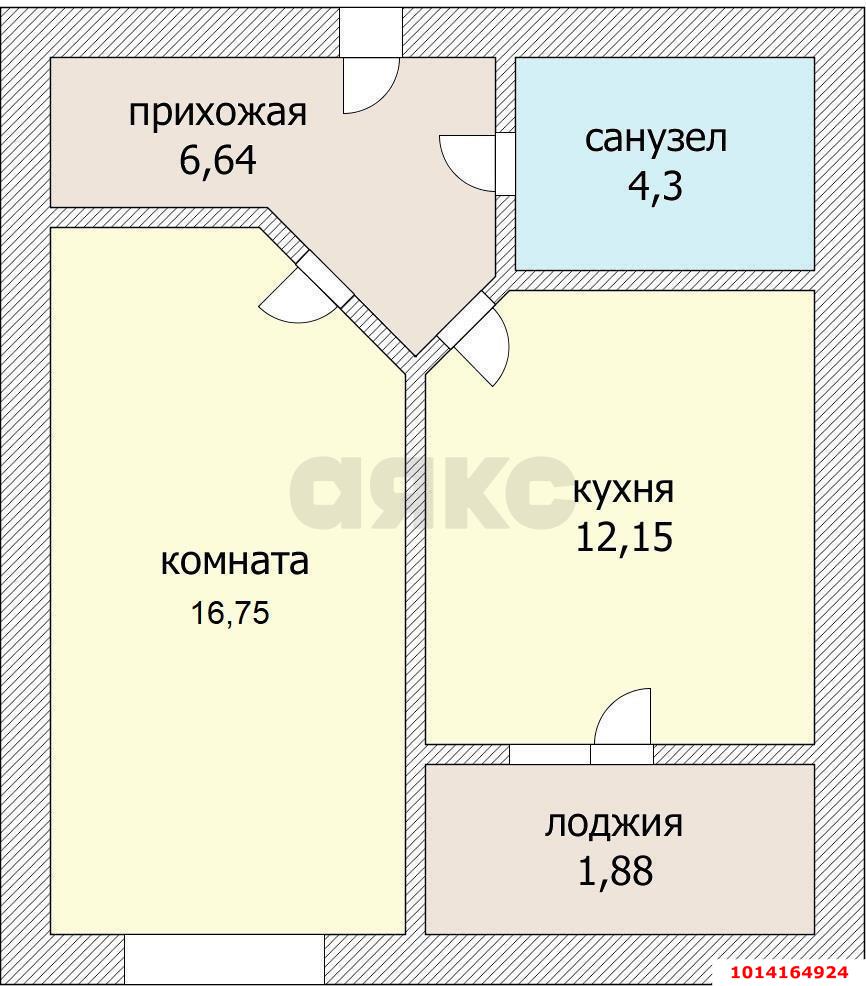 Фото №12: 1-комнатная квартира 48 м² - Краснодар, Светлоград, ул. Красных Партизан, 1/4к7