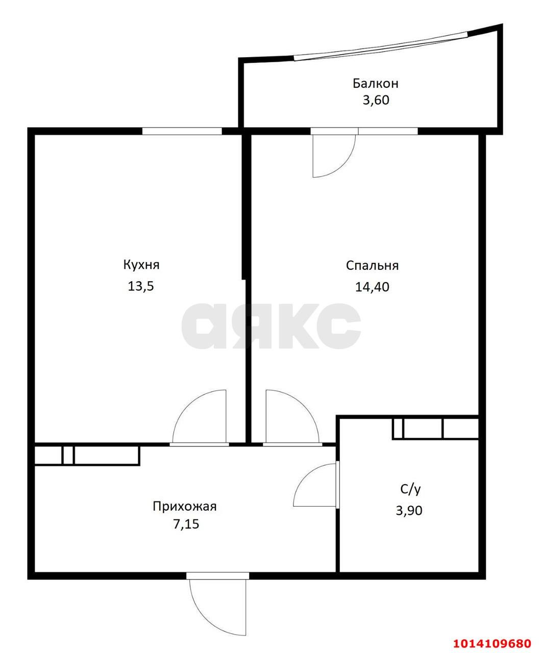 Фото №4: 1-комнатная квартира 44 м² - Краснодар, имени Петра Метальникова, ул. Тополиная, 44