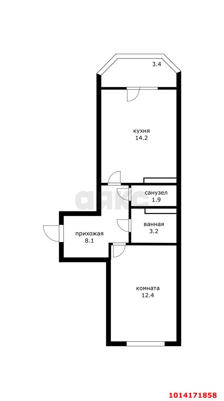 Фото №9: 1-комнатная квартира 43 м² - Краснодар, Достояние, ул. Григория Булгакова, 7к1