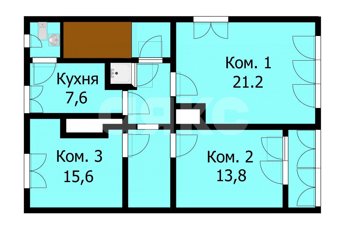 Фото №12: 3-комнатная квартира 70&nbsp;м², 2/2&nbsp;эт. - Сукко, ул. Советская, 81