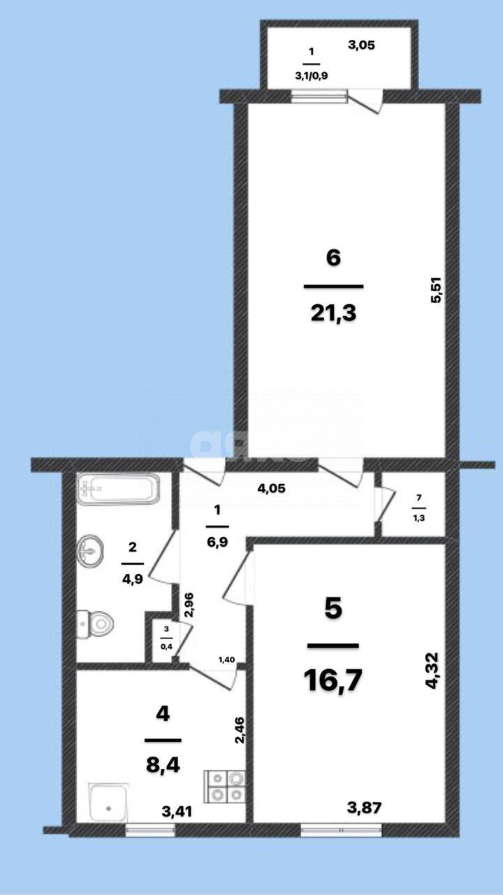 Фото №10: 2-комнатная квартира 60&nbsp;м², 5/5&nbsp;эт. - Луганск, р. Ленинский, ул. площадь Героев Великой Отечественной войны, 10