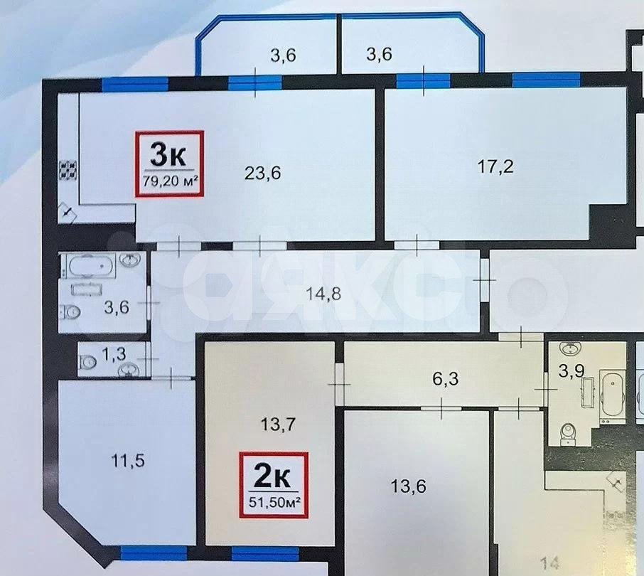 Фото №23: 2-комнатная квартира 79&nbsp;м², 3/15&nbsp;эт. - Анапа, Парковый, мкр. жилой комплекс Чёрное море, ул. Анапское шоссе, 32к6