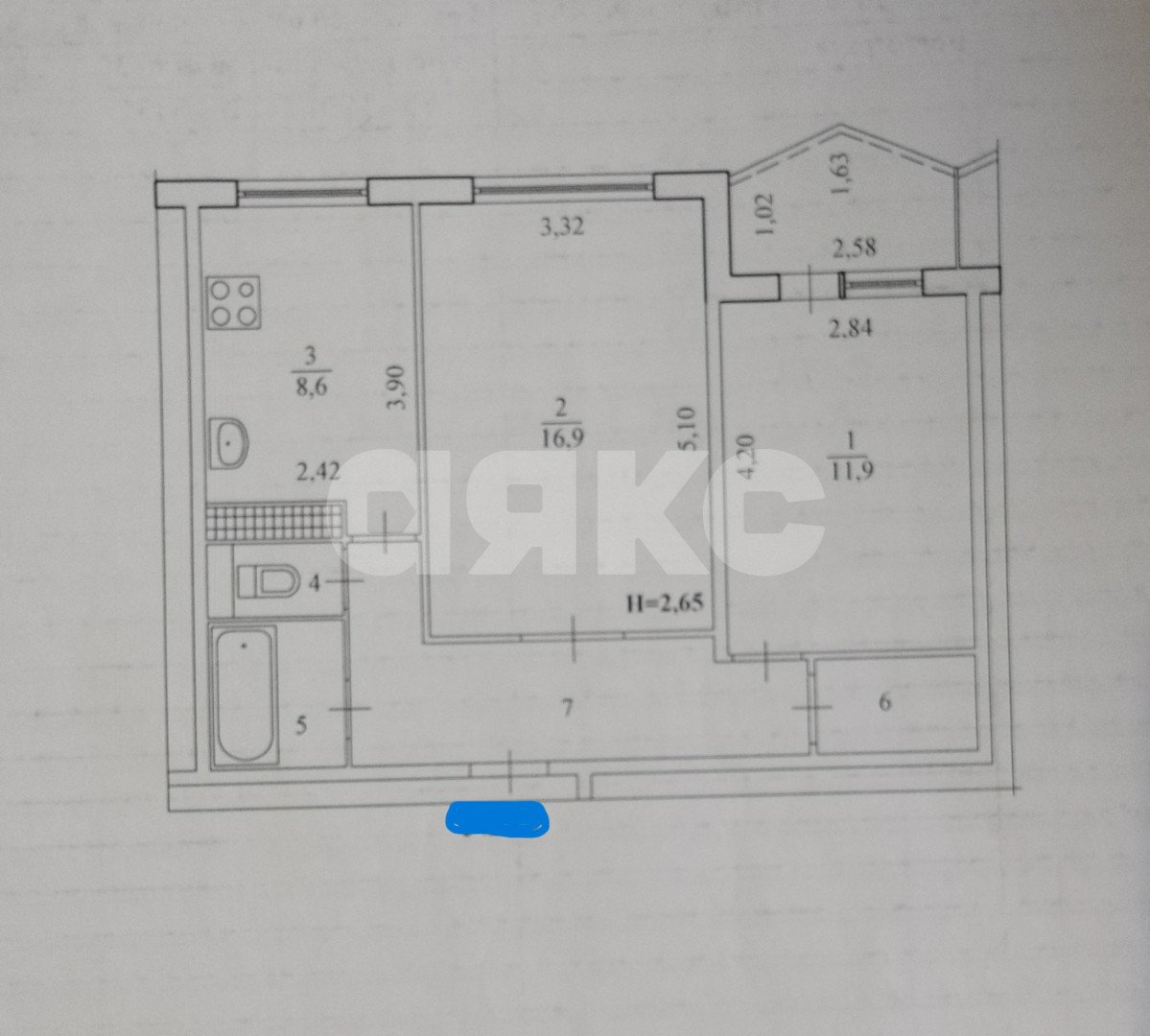 Фото №11: 2-комнатная квартира 50&nbsp;м², 5/9&nbsp;эт. - Волгоград, р. Краснооктябрьский, ул. 39-й Гвардейской Дивизии, 18