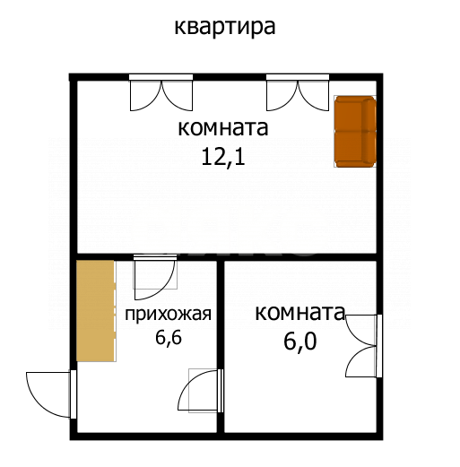 Фото №20: 2-комнатная квартира 33&nbsp;м², 2/2&nbsp;эт. - Анапа, пр-д Отважных, 1