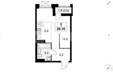Фото №1: Студия 29&nbsp;м², 13/14&nbsp;эт. - Москва Троицкий административный округ