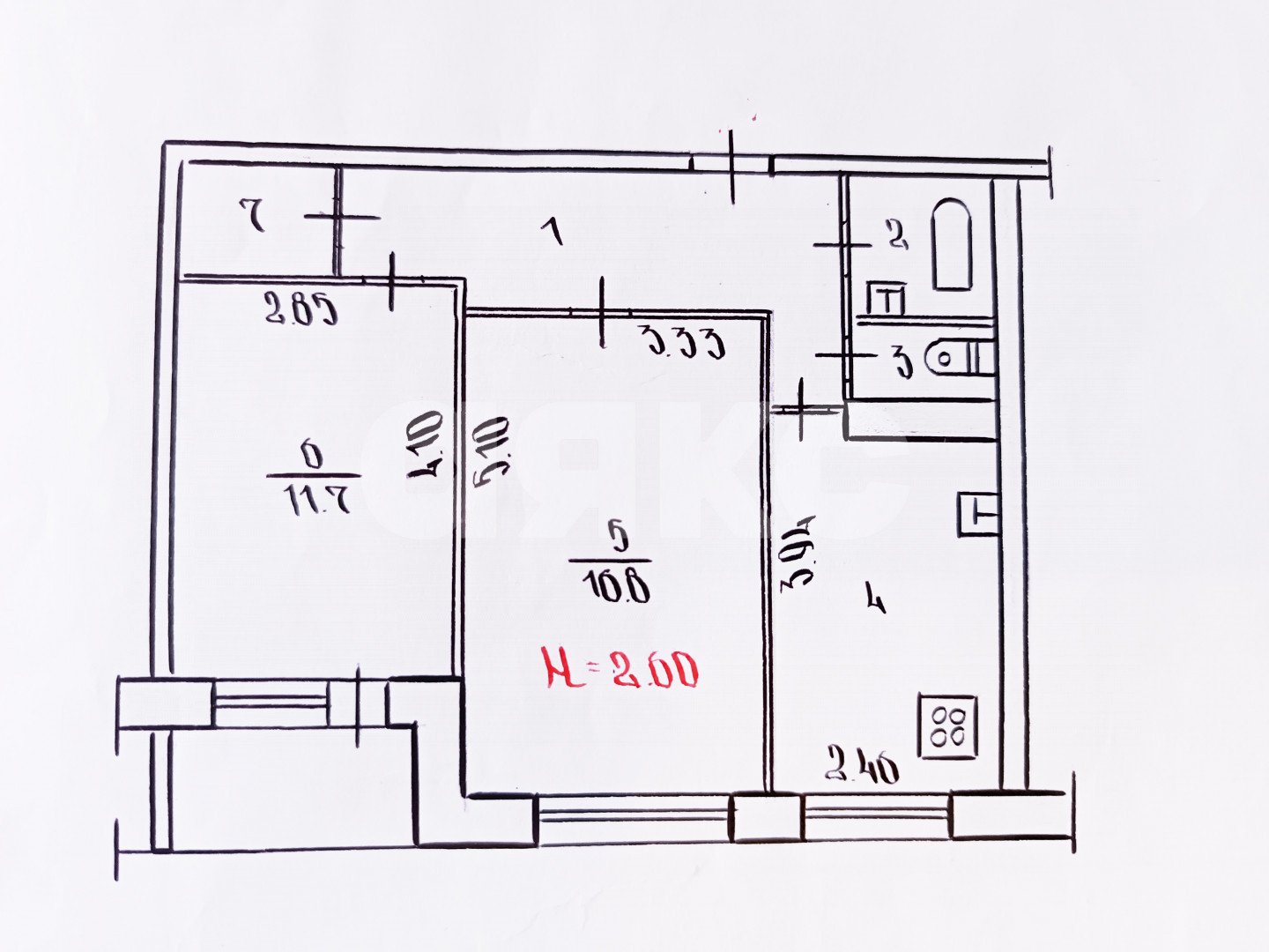 Фото №15: 2-комнатная квартира 52&nbsp;м², 7/9&nbsp;эт. - Волгоград, Дзержинский, 132-й, р. Семь Ветров, ул. 8-й Воздушной Армии, 34