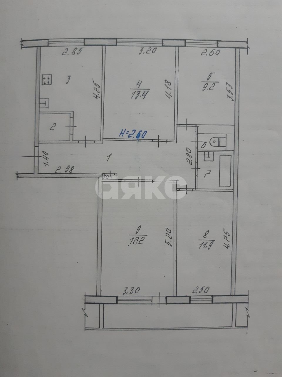 Фото №26: 4-комнатная квартира 85&nbsp;м², 9/9&nbsp;эт. - Волгоград, Ворошиловский, мкр. 205-й, ул. Кузнецкая, 26