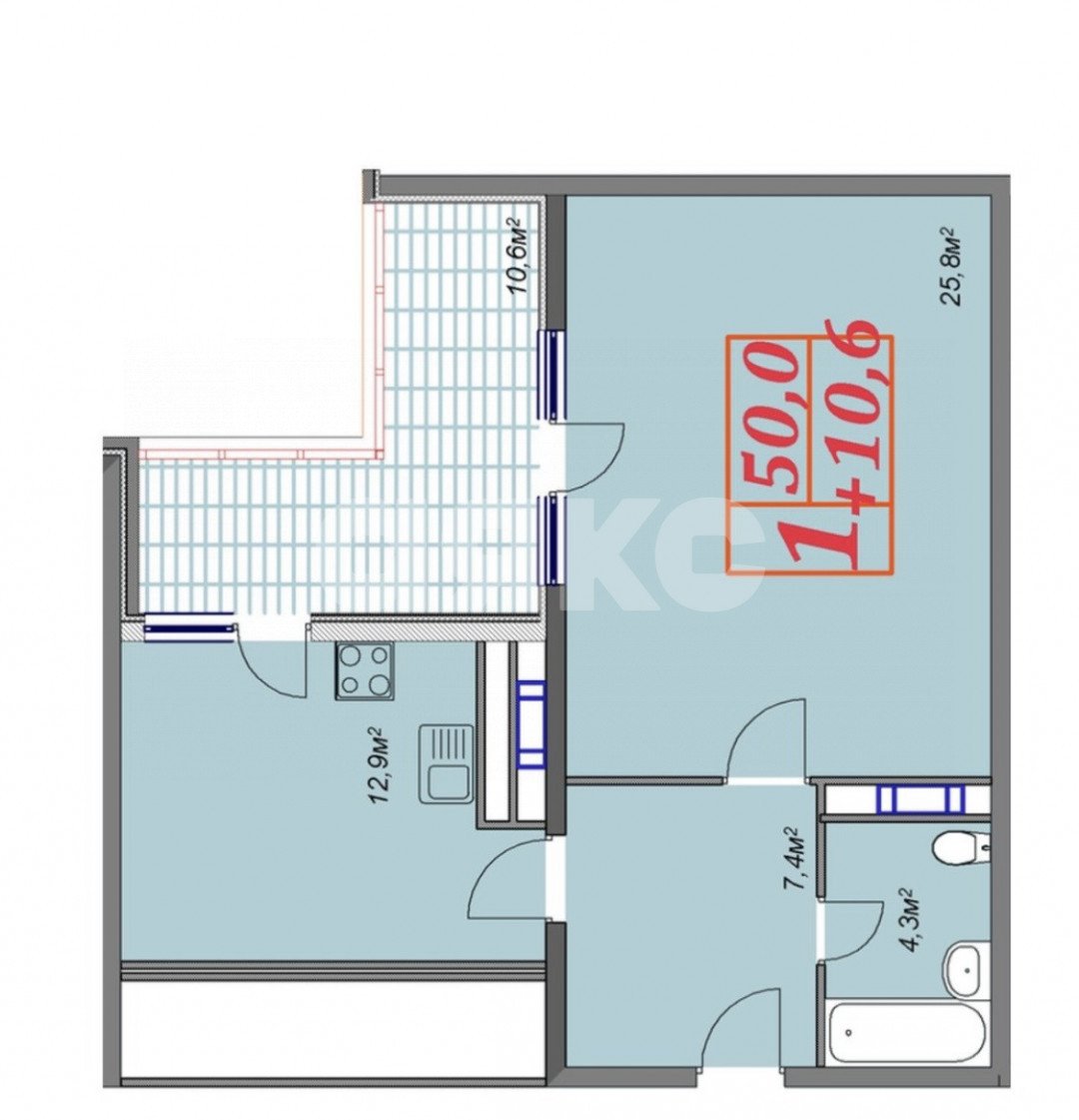 Фото №17: 1-комнатная квартира 60&nbsp;м², 11/13&nbsp;эт. - Анапа, мкр. 3Б, ул. Владимирская, 150