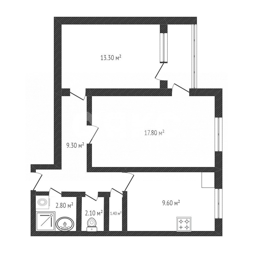 Фото №16: 2-комнатная квартира 56&nbsp;м², 4/4&nbsp;эт. - Фабричное, мкр. квартал Гагарина, 17