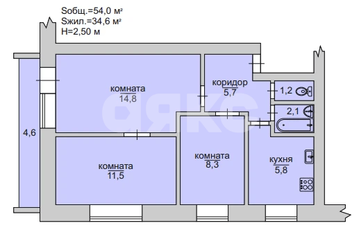 Фото №13: 3-комнатная квартира 53&nbsp;м², 2/5&nbsp;эт. - Мелитополь, ул. Ивана Алексеева, 4