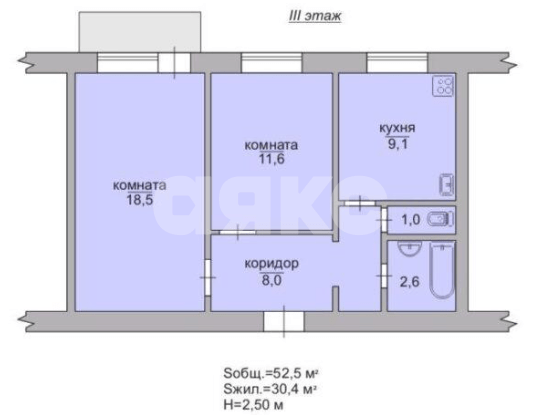 Фото №14: 2-комнатная квартира 52&nbsp;м², 3/5&nbsp;эт. - Мелитополь, ул. Гвардейская, 30