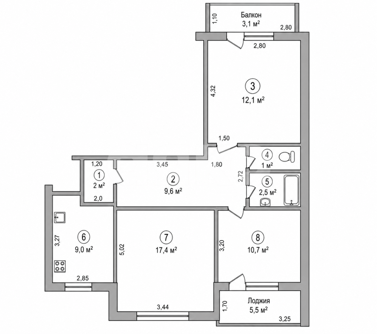 Фото №11: 3-комнатная квартира 72&nbsp;м², 9/10&nbsp;эт. - Луганск, Артёмовский, мкр. Степной квартал, 13