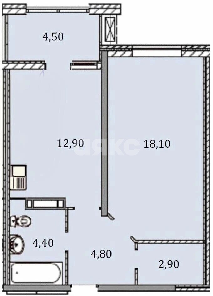 Фото №13: 1-комнатная квартира 47&nbsp;м², 4/14&nbsp;эт. - Анапа, Парковый, мкр. жилой комплекс Привилегия, ул. Парковая, 61к4
