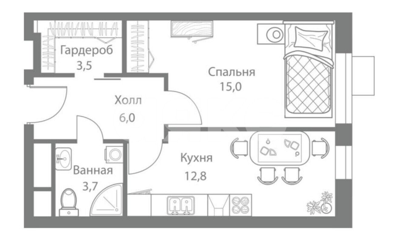 Фото №1: 1-комнатная квартира 41&nbsp;м², 1/17&nbsp;эт. - Москва, ул. Сколковское шоссе, 40к4