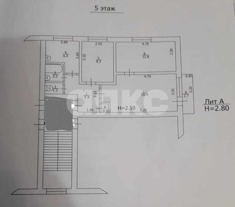 Фото №3: 3-комнатная квартира 51&nbsp;м², 5/5&nbsp;эт. - Новомихайловский, мкр. Лесной, ул. Мира, 84