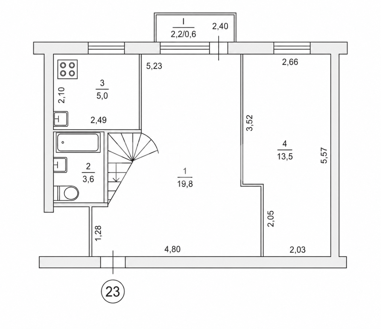 Фото №6: 3-комнатная квартира 63&nbsp;м², 3/3&nbsp;эт. - Луганск, р. Ленинский, ул. Оборонная, 99