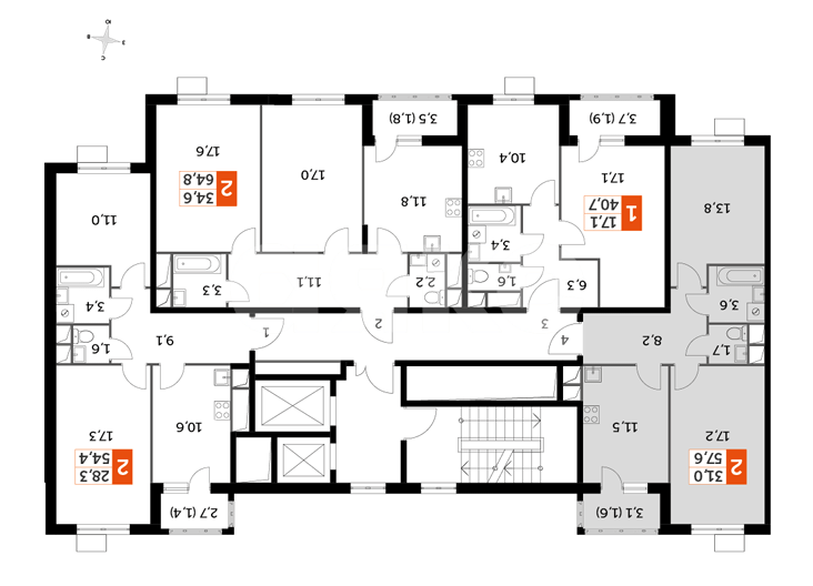 Фото №6: 2-комнатная квартира 57&nbsp;м², 3/16&nbsp;эт. - Развилка, мкр. жилой комплекс Римский, пр-д Римский, 13