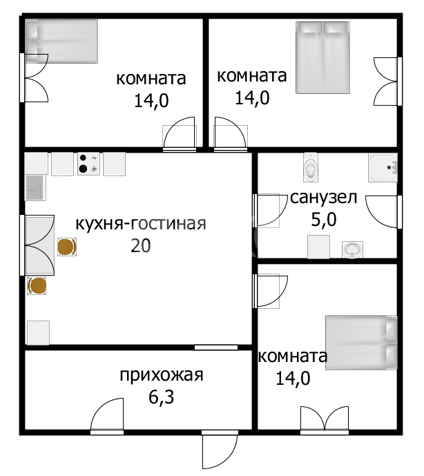 Фото №16: Дом 73&nbsp;м² + 4.5&nbsp;сот., 1&nbsp;эт. - Пятихатки, мкр. СНТ Лазурное