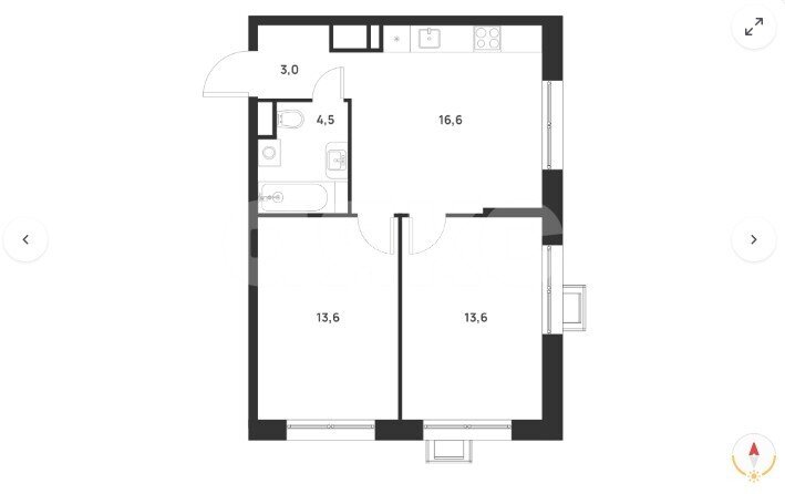 Фото №1: 2-комнатная квартира 51&nbsp;м², 10/18&nbsp;эт. - Москва Новомосковский административный округ