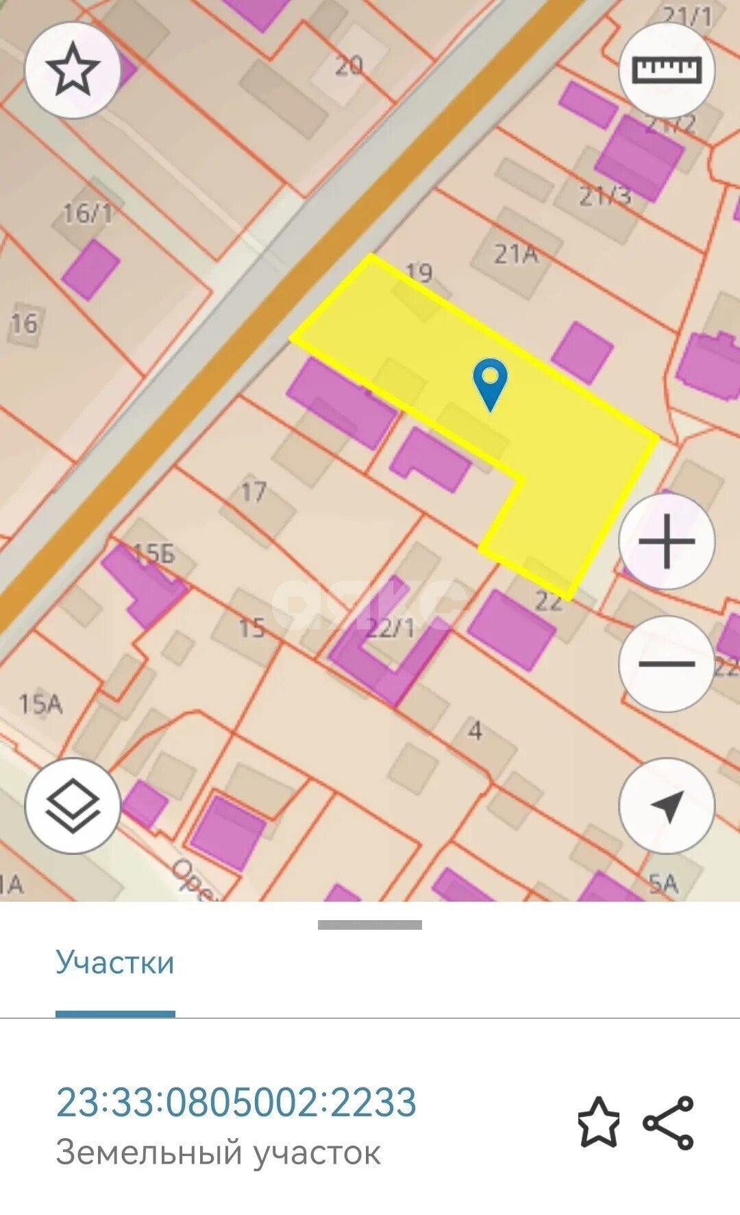 Фото №2: Земельный участок под ИЖС 14.6&nbsp;сот. - Ольгинка, мкр. Школьный, ул. Черноморская, 19