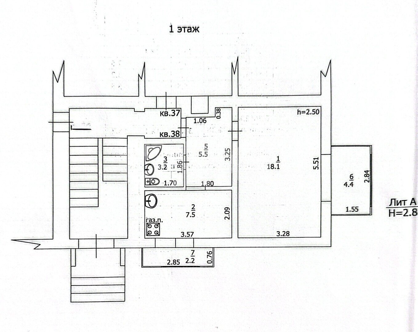 Фото №10: 1-комнатная квартира 35&nbsp;м², 1/5&nbsp;эт. - Туапсе, ул. Калараша, 16