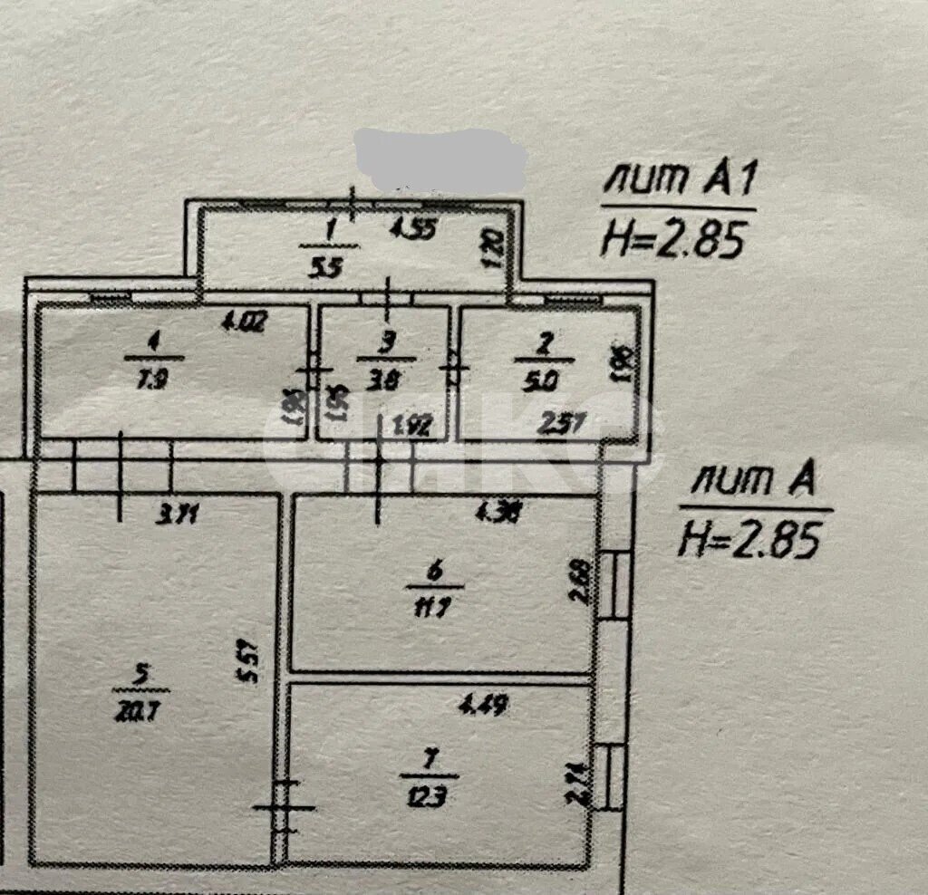Фото №3: 3-комнатная квартира 66&nbsp;м², 1/3&nbsp;эт. - Джубга, ул. Советская, 70