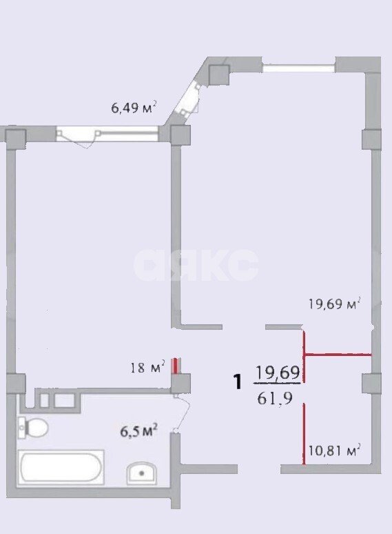 Фото №14: 1-комнатная квартира 61&nbsp;м², 9/10&nbsp;эт. - Анапа, ул. Таманская, 24
