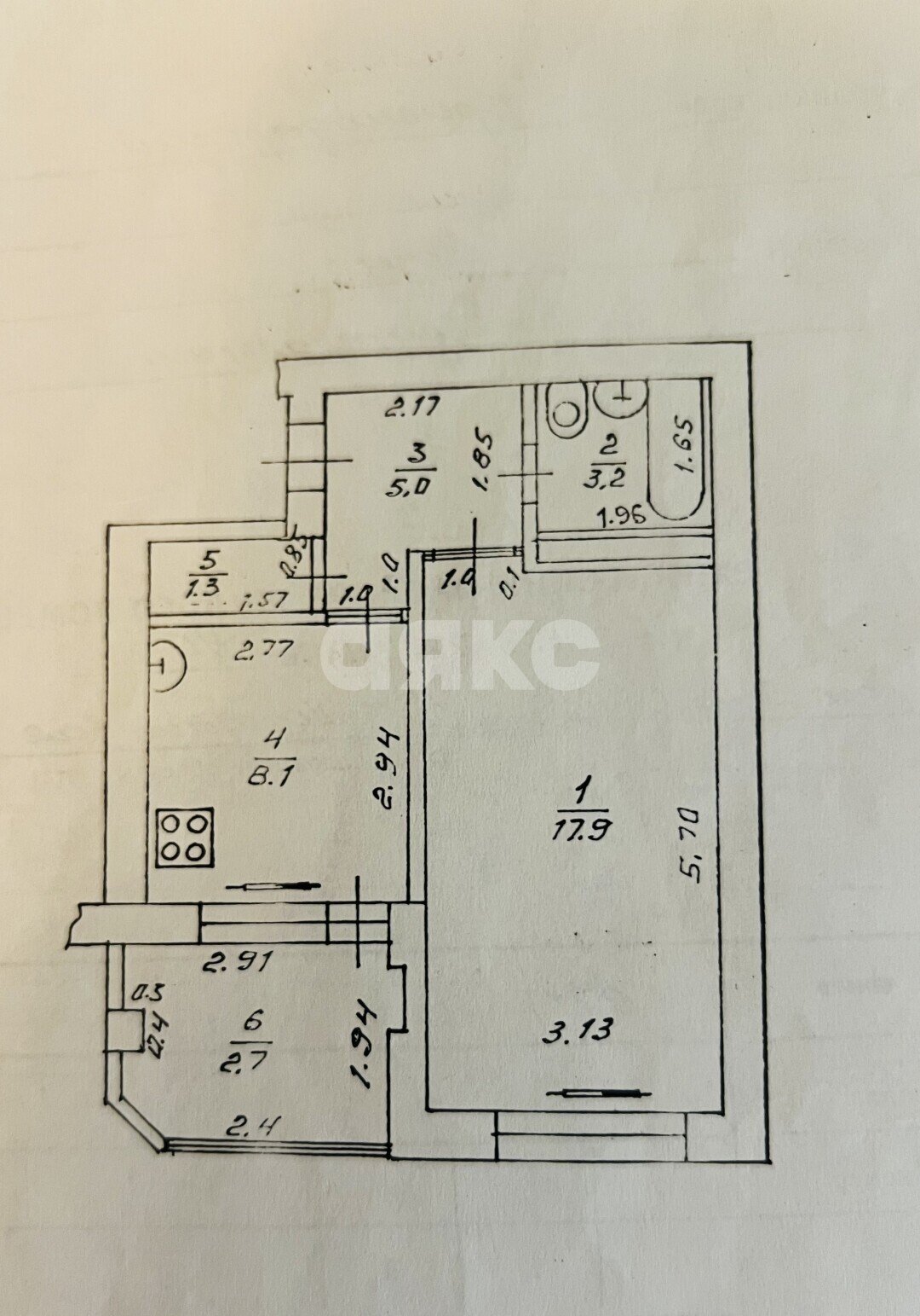 Фото №14: 1-комнатная квартира 38&nbsp;м², 5/5&nbsp;эт. - Сочи, Центральный, мкр. Мамайка, ул. Ландышевая, 12/3