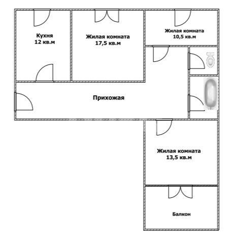 Фото №21: 3-комнатная квартира 63&nbsp;м², 7/9&nbsp;эт. - Майкоп, мкр. квартал Черёмушки, ул. 12 Марта, 150К3