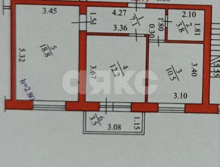 Фото №26: 2-комнатная квартира 52&nbsp;м², 4/4&nbsp;эт. - Горячий Ключ, мкр. Администрация, ул. Кучерявого, 50Б
