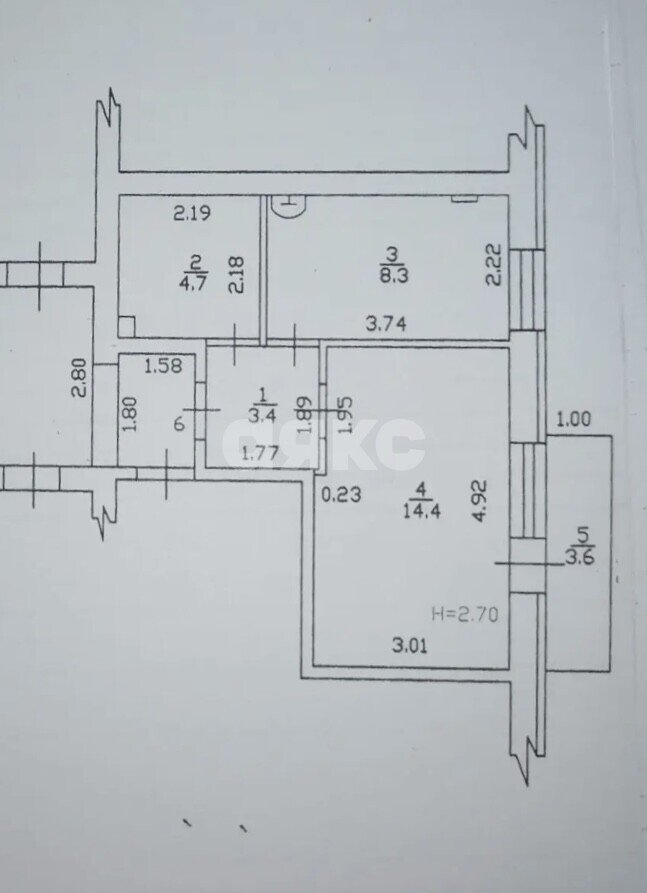 Фото №9: 1-комнатная квартира 34&nbsp;м², 2/4&nbsp;эт. - Горячий Ключ, мкр. Развилка, ул. Заводская, 48
