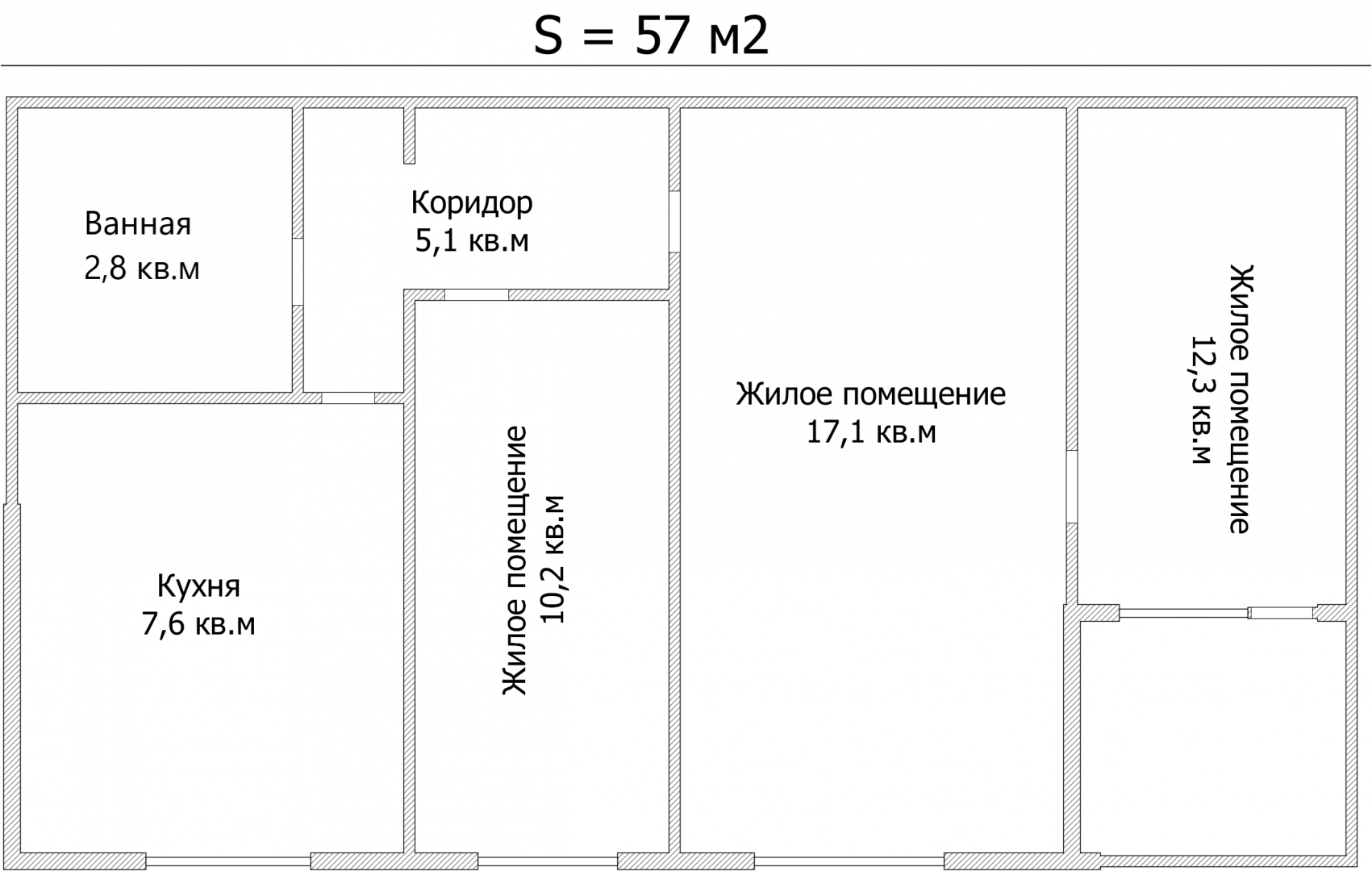 Фото №12: 3-комнатная квартира 57&nbsp;м², 6/9&nbsp;эт. - Мариуполь, р. Левобережный, б-р Морской, 56