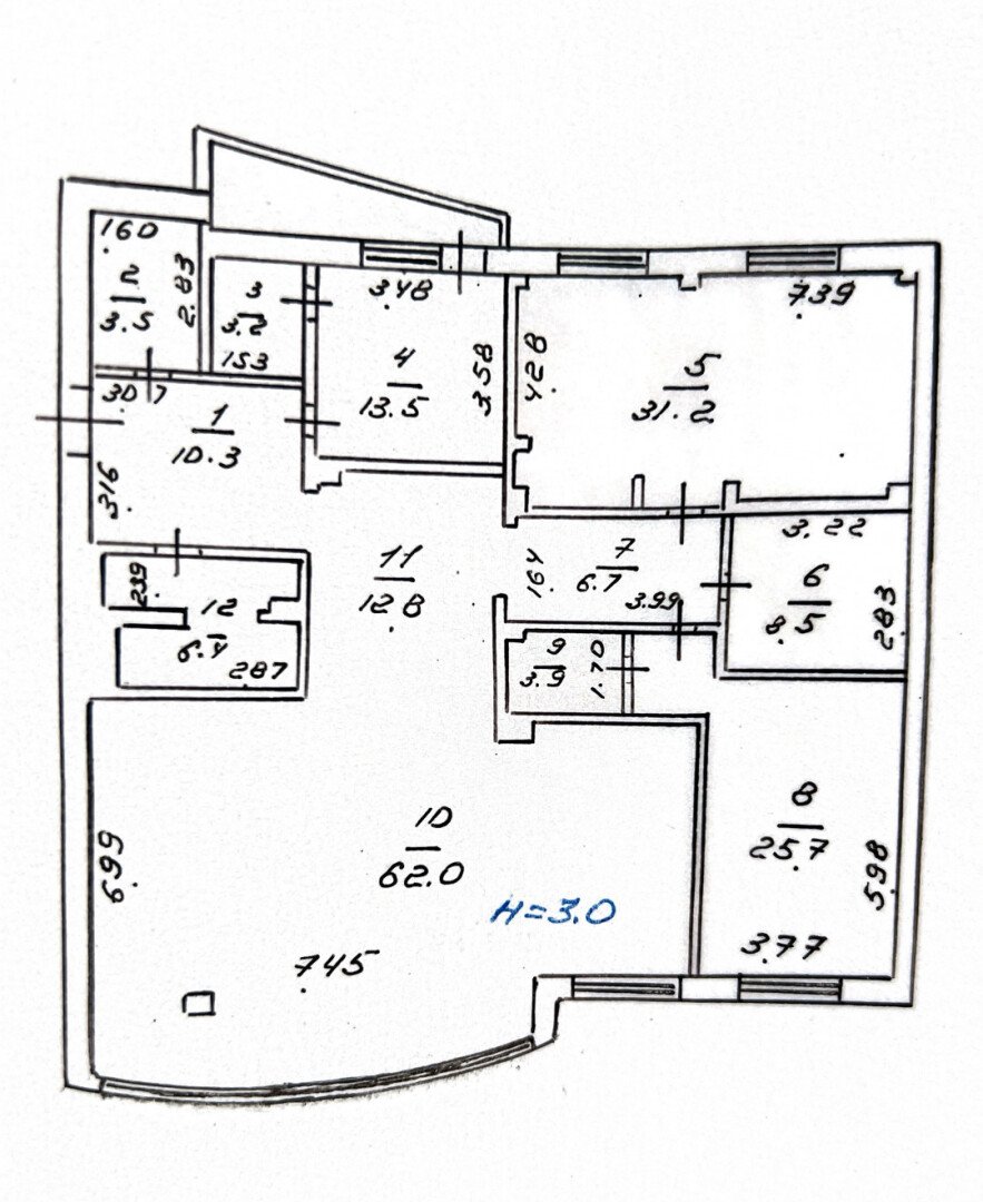 Фото №12: 3-комнатная квартира 195&nbsp;м², 7/9&nbsp;эт. - Мариуполь, р. Жовтневый, пр-кт Строителей, 108А
